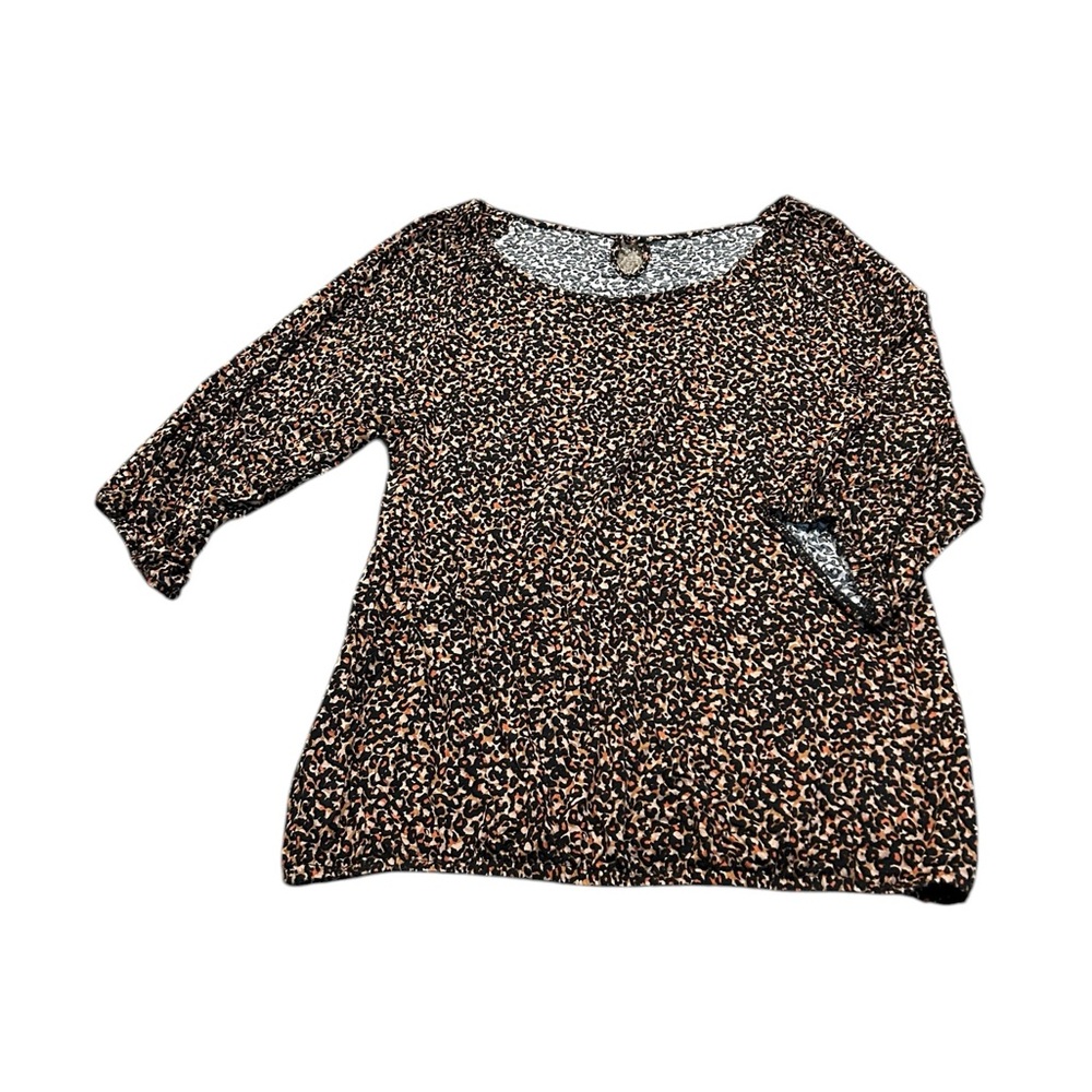 LOFT animal print top with cropped sleeves